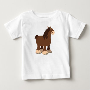 Pour Bébé Cartoon doux et calme Shire Cheval Baby T-shirt