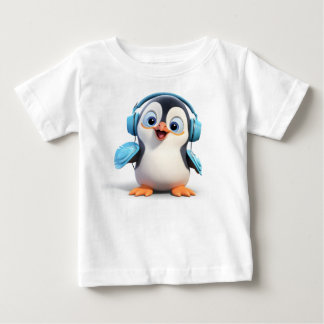 Pour Bébé Cartoon Penguin Toddler Fine Jersey T-shirt