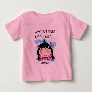 Pour Bébé Cheveux noirs personnalisés Meilleur T-shirt Littl