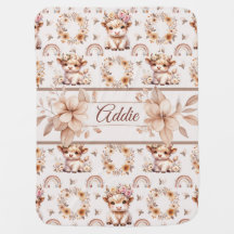 Couverture de nurserie vache des Highlands Boho rê