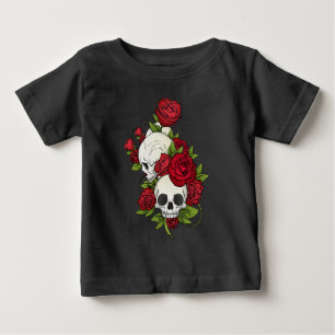 Pour Bébé Crânes florales Dia de los Muertos   T-shirt