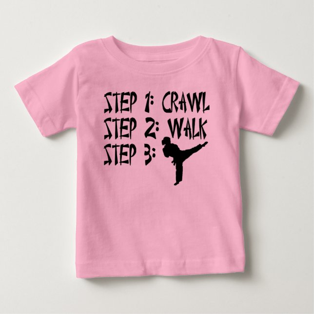 Pour Bébé Crawl Walk Karate T-shirt de la petite fille (Devant)