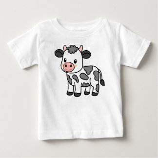 Pour Bébé Cute Baby T-Shirt with Adorable Cow Illustration