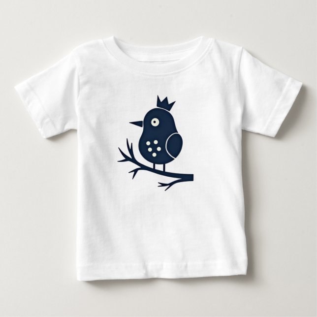Pour Bébé Cute Crowned Bird Toddler T-Shirt (Devant)