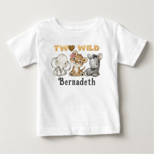 Pour Bébé Deux Wild 2e Anniversaire Jungle Baby Girl T-shirt