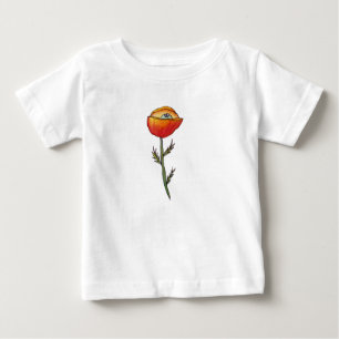 Pour Bébé Drôle Baby Jersey T-Shirt Pavot Dessin Fleur
