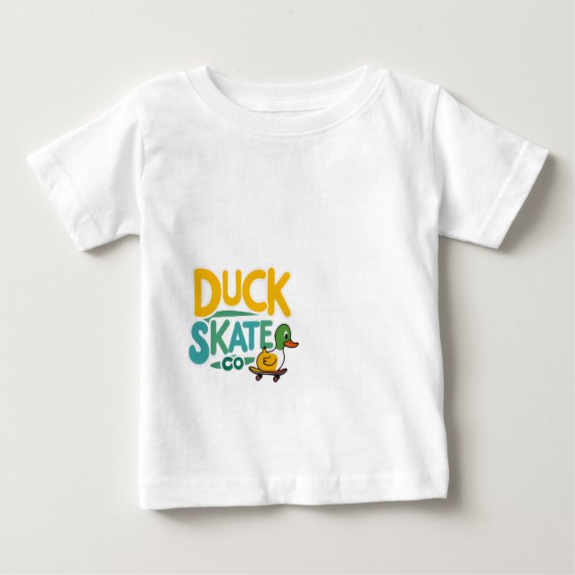 Pour Bébé Duck Skate Co. Fun Skateboard Duck T-Shirt (Devant)