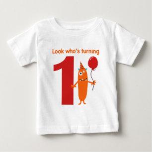 Pour Bébé ęr Monstre mignon de T-shirt d'anniversaire
