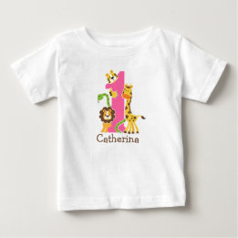 Pour Bébé ęr T-shirt de jungle d'anniversaire
