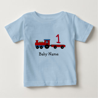 Pour Bébé ęr T-shirt de train personnalisé par anniversaire