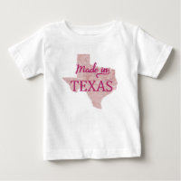 Fabriqué au Texas Girls Baby T-Shirt rose