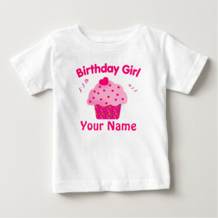 Pour Bébé Fille Anniversaire Cupcake personnalisée T-shirt