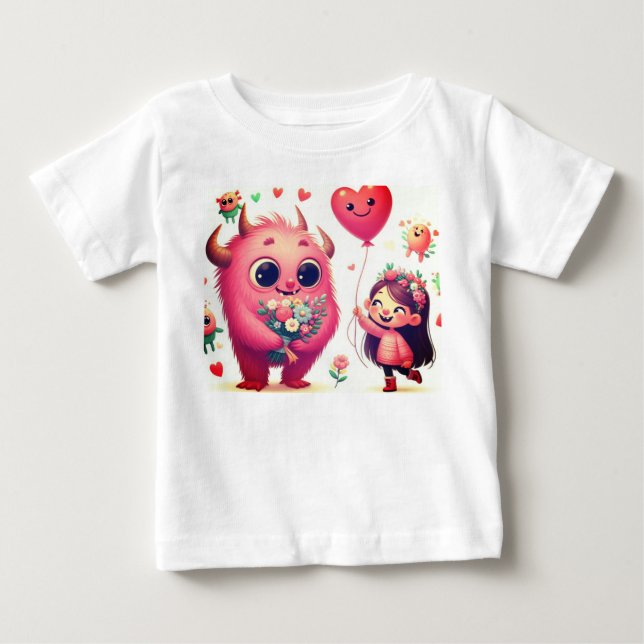Pour Bébé Flora le T-shirt monstre amical (Devant)