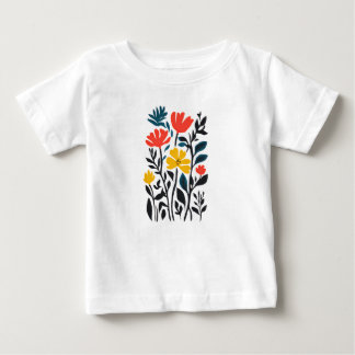 Pour Bébé Flore Abstraite, art floral moderne Baby T-Shirt
