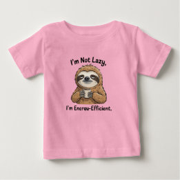 Pour Bébé Funny Sloth Kids T-Shirt – I’m Not Lazy I’m Energy