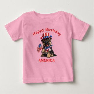 Pour Bébé German Shepherd (2m) Patriotic Kid T-Shirt