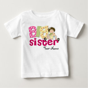 Pour Bébé Grande Soeur Brunette T-shirt personnalisé