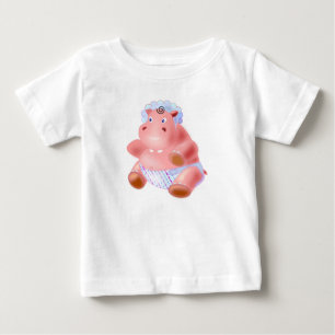 Pour Bébé Happy Baby Hippo Baby T-shirt amusant