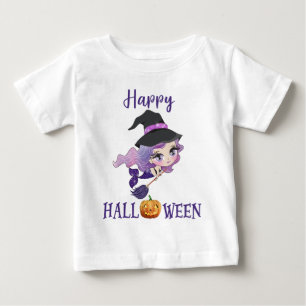 Pour Bébé Happy T-shirt Halloween Girl Baby Mermaid T-shirt