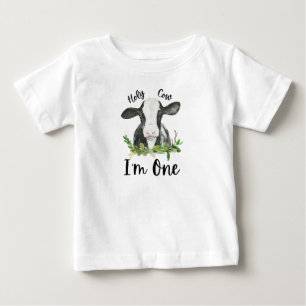 Pour Bébé Holy Cow I'm One 1st Birthday Baby T-Shirt