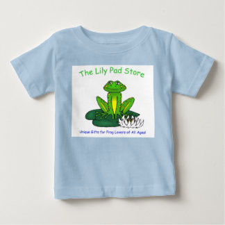 Pour Bébé Infant's Frog on a Lily Pad White on Blue T-Shirt