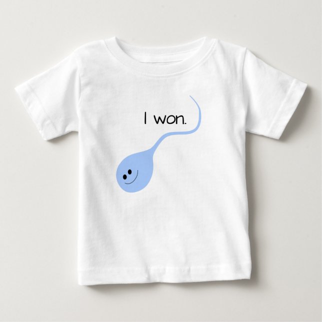 Pour Bébé J'Ai Gagné Blue Funny Baby T-shirt (Devant)