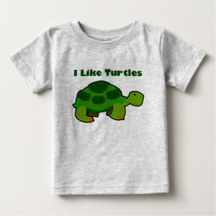 Pour Bébé J'aime les tortues - Baby Fine Jersey T-Shirt 
