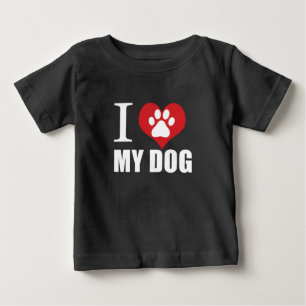 Pour Bébé J'aime mon chien T-shirt