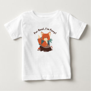 Pour Bébé Joli T-Shirt Cartoon Renard Kids "Fur Real, I'm Fo