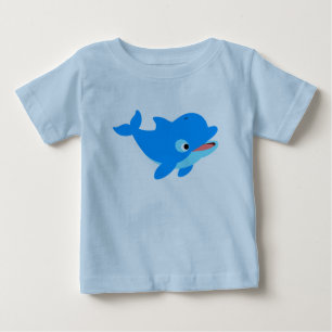 Pour Bébé Joli T-Shirt Dauphin Dauphin Cartoon Curieux