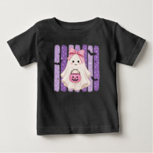 Joli T-Shirt Halloween Enfant Fantôme Violet