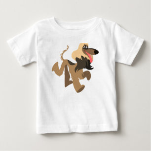 Pour Bébé Jolie caricature clownesque Afghan Hound T-shirt b