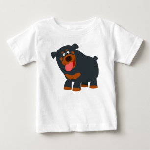 Pour Bébé Jolie caricature Rottweiler Baby T-Shirt