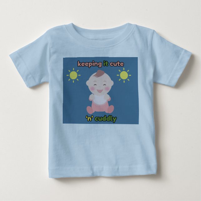 Pour Bébé Keeping It Cute 'n' Cuddly Baby Blue T-shirt (Devant)