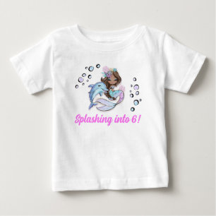 Pour Bébé Mermaid Thème 6ème anniversaire T-shirt enfant