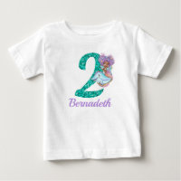 Mignonne Sirène Ethnique 2e T-shirt Anniversaire