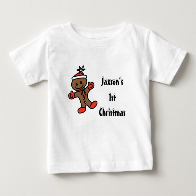 Pour Bébé Mon 1er T-shirt Baby Gingerbread de Noël (Devant)