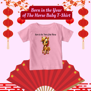 Pour Bébé Né dans l'année du Cheval Baby T-shirt