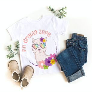 Pour Bébé No Drama Zone Funny Llama Baby Girls' T-Shirt