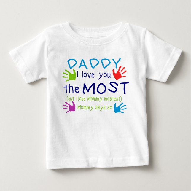 Pour Bébé Papa du T-shirt de l'enfant je t'aime (Devant)