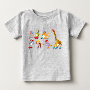 Pour Bébé Patinage Animaux Baby Fine Jersey T-shirt