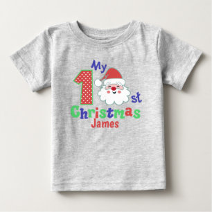 Pour Bébé Père Noël Baby First Christmas T-shirt personnalis