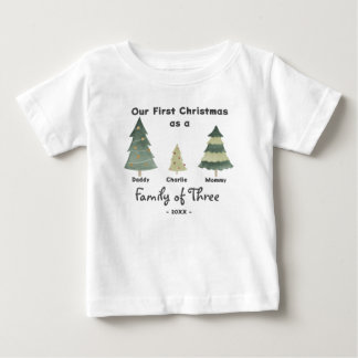 Pour Bébé Première famille de Noël de trois t-shirt Baby