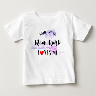 Pour Bébé Quelqu'Un À New York M'Aime Carte Baby T-shirt