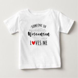 Pour Bébé Quelqu'Un Dans Le Wisconsin M'Aime Carte T-shirt B