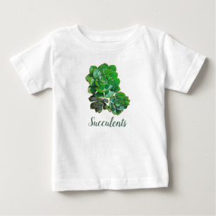 Pour Bébé Rosette Succulents Baby T-shirt
