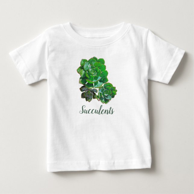 Pour Bébé Rosette Succulents Baby T-shirt (Devant)