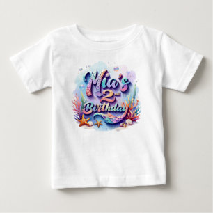 Pour Bébé T-Shirt Anniversaire Sirène – Nom et Âge Personnal
