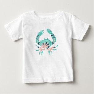Pour Bébé T-Shirt Aquamarine Crabe Amoureux de l'Océan