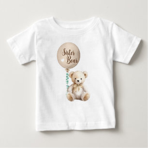 Pour Bébé T-shirt Baby shower d'ours soeur neutre
